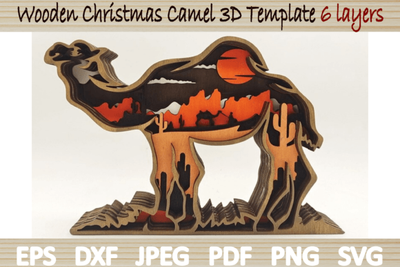 Download Wooden Camel 3D Christmas Ornament SVG - 3d christmas ornament Collection