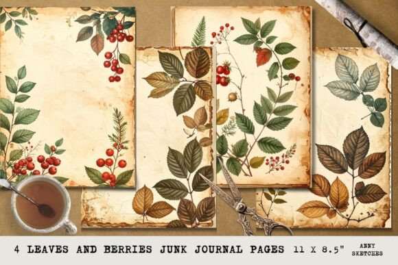 Download Leaves and Berries Junk Journal Pages - Berries Collection