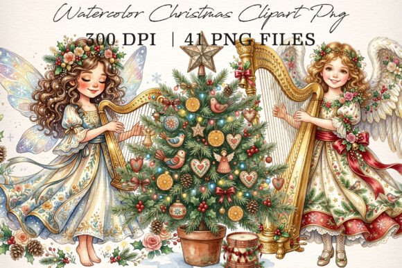Download Watercolor Christmas Clipart PNG - Christmas clipart Collection