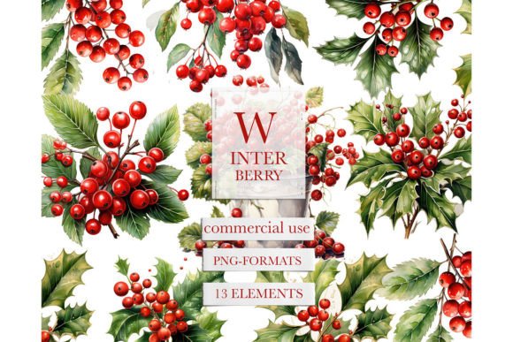 Download Watercolor Christmas Holly Berries Png - Berries Collection