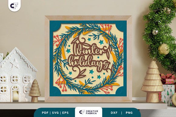 Download Christmas Red Berries Wreath 3D Papercut - Berries Collection