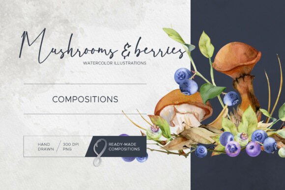 Download Mushrooms &amp; Berries. Compositions - Berries Collection