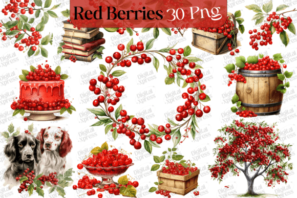 Download Red Berries Clipart Set - Berries Collection
